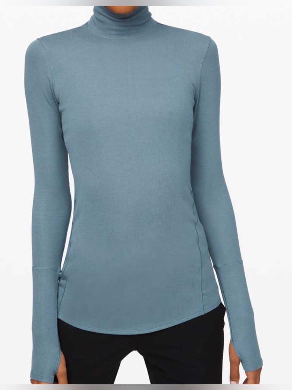 Lululemon Full Day Ahead Turtleneck Ribbed LS Top S Casual Activewear layering